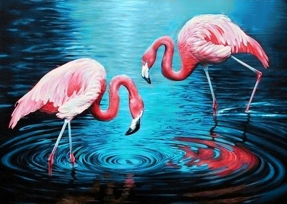 Алмазная мозаика ГРАННИ "Фламинго на озере" AG3442