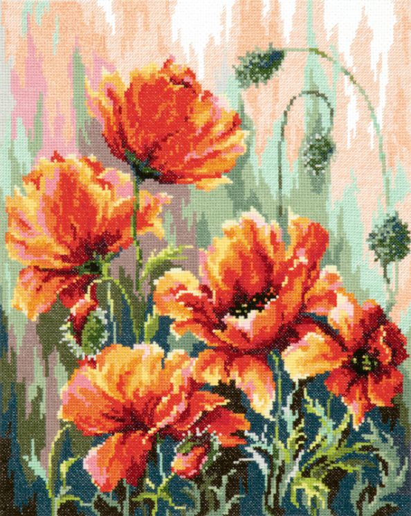 Набор для вышивания крестом Чудесная игла «Маки в утренних лучах» 40-72