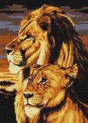 АМА2-003 Алмазная мозаика ТМ Наследие "Лев и львица"