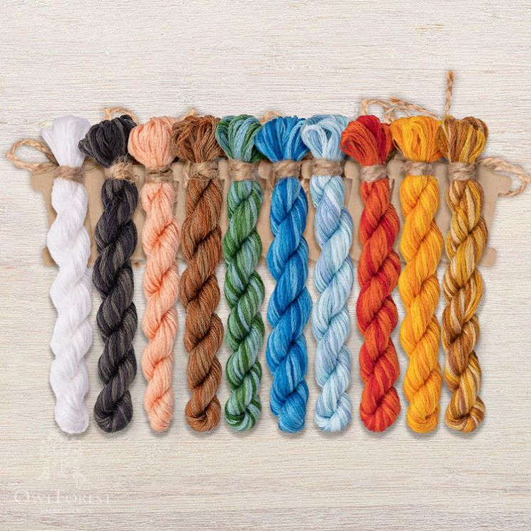 Набор ниток OwlForest для схемы «Конёк-горбунок» (DMC) 40 каунт в 1 нить НМул-КГ76-3401