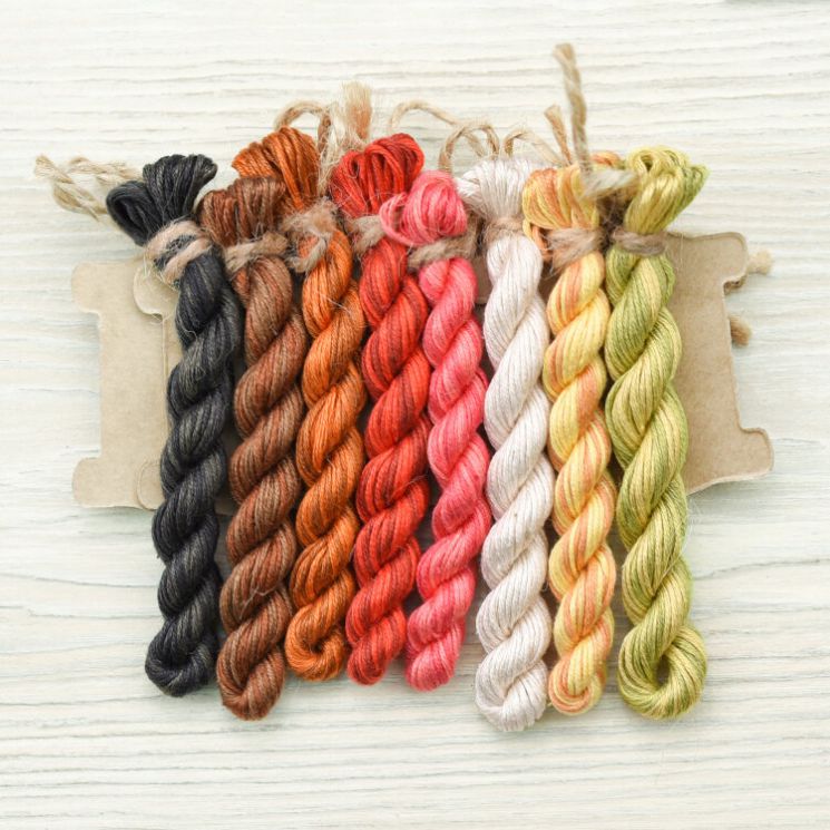 НМул-ОКоты-2401 Набор ниток OwlForest для схемы «Осенние коты» (ПНК) 40 каунт в 1 нить