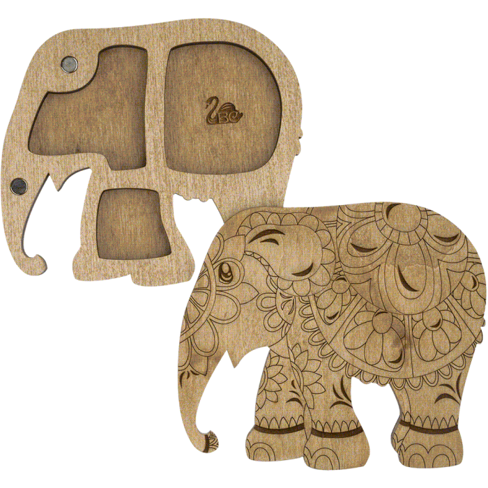 Органайзер для бисера с деревянной крышкой FLZB-097, 11*9,5см