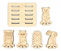 ОР-040 Бобины Щепка ЗВЕРИ набор + подставка