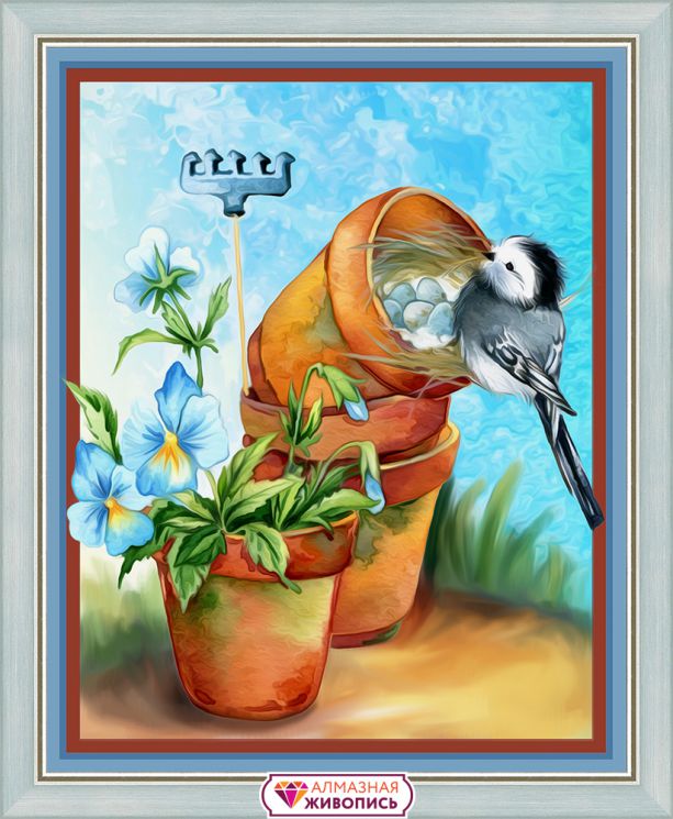 АЖ-1468 Картина стразами Алмазная живопись "Уютное гнездышко"