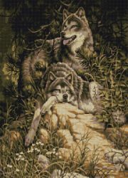 АМА2-011 Алмазная мозаика ТМ Наследие "Волки на камнях"