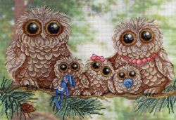 РК-503 Набор для вышивания М.П.Студия "Папа, мама, я … совиная семья"