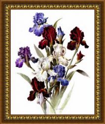 S-004 Алмазная мозаика DIY "Разноцветные ирисы" 