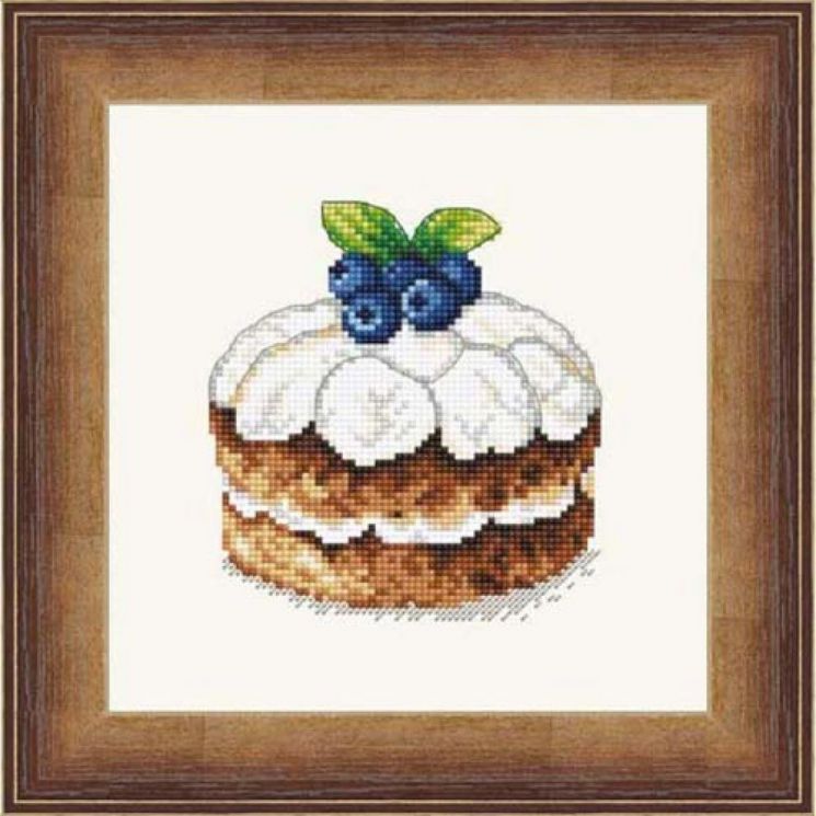 Набор для вышивания Сделано с любовью ВИ-014 "Черничный десерт", 15х15