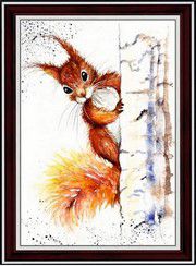 С-0039 Алмазная мозаика с рамкой PSP "Любопытная белка"