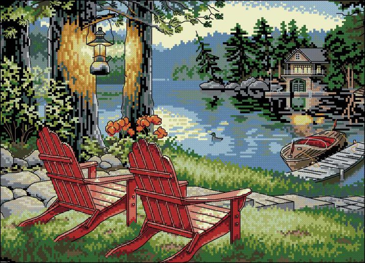 Набор для вышивания крестом ГЕЛИОС "Вечер на берегу" АА-014