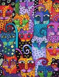 GX9372 Картина по номерам Paintboy "Цветные кошки"