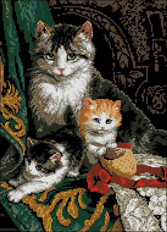 Набор для вышивания крестом ГЕЛИОС "Дружная семья" АА-016