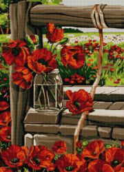 АМА2-032 Алмазная мозаика ТМ Наследие "Маки у колодца"