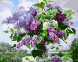 GX23277 Картина по номерам Paintboy "Деревенская сирень"