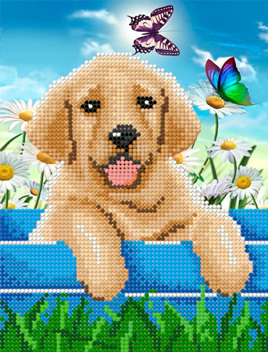 БСА4-037 Алмазная мозаика ТМ Наследие "Щенок лабрадора"