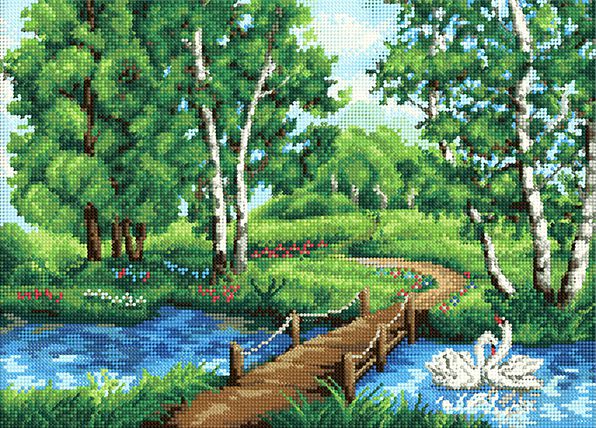 БСА2-089 Алмазная мозаика Наследие "Речной пейзаж"