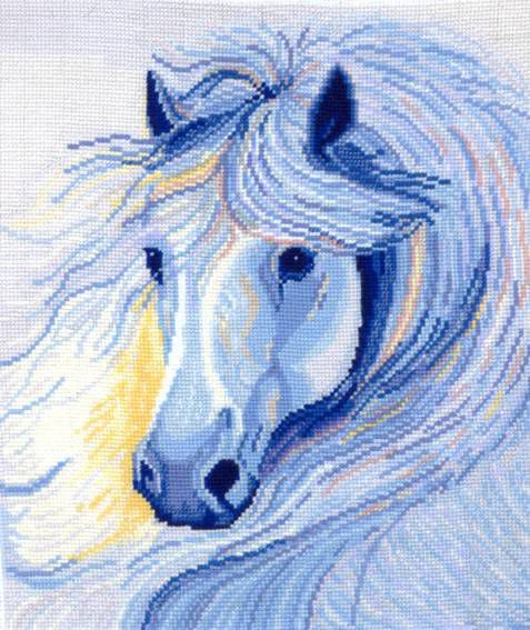 Набор для вышивания крестом СДЕЛАЙ СВОИМИ РУКАМИ "Белогривая лошадь" Б-14