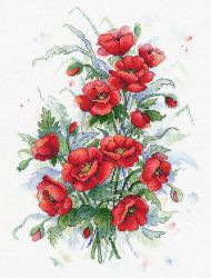А-037 Набор для вышивания Aquarelle "Пламенные цветы"