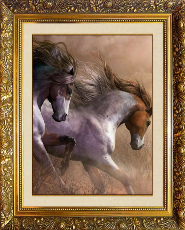 F-347 Алмазная мозаика МИЛАТО "Скакуны"