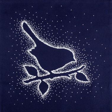 CU014 Набор для вышивания РТО "Снежное серебро. Птичка"