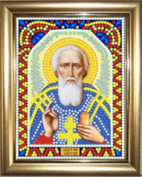 ИМРА5-018 Алмазная мозаика ТМ НАСЛЕДИЕ с рамкой "Сергий Радонежский"