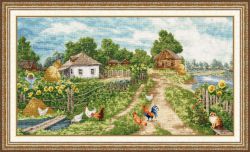 МД-014 Набор для вышивания Золотое Руно "Деревенька" по картине О.Пятина