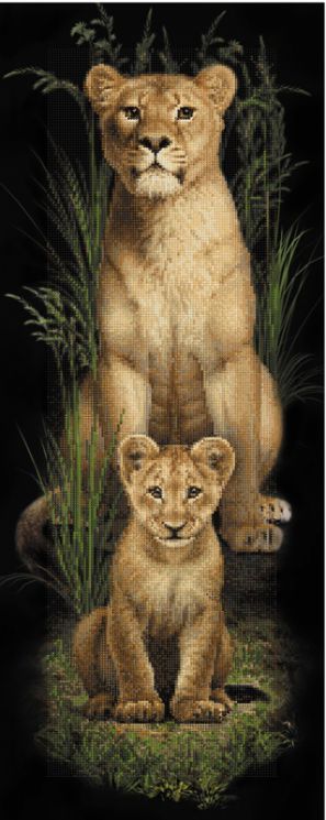 БС-025 Алмазная мозаика (кругл) Наследие "Львиное семейство"