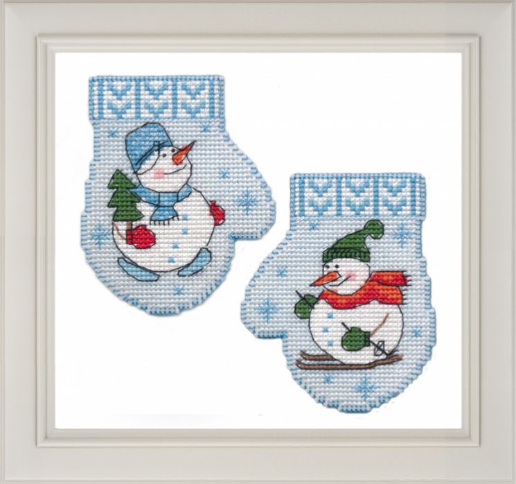 1141 Набор для вышивания ОВЕН "Варежка.Снеговик"