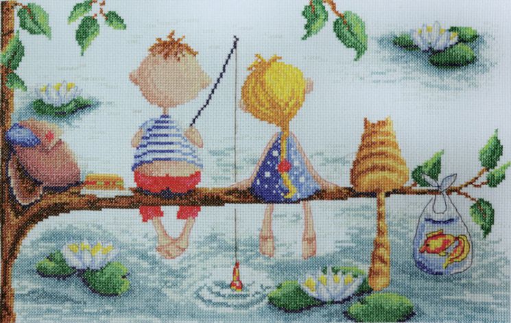 15.001.15 Набор для вышивания Марья Искусница "Рыбалка" по рисунку Elina Ellis