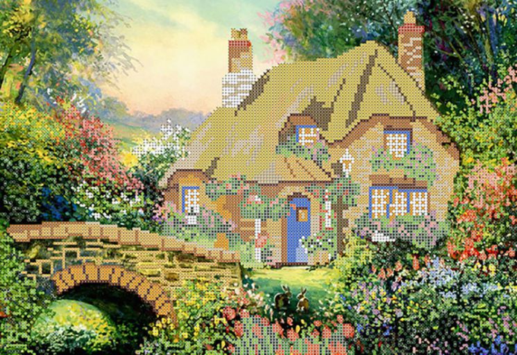 КБ-164 Схема для вышивания бисером ТМ Наследие "Сказочный дом"