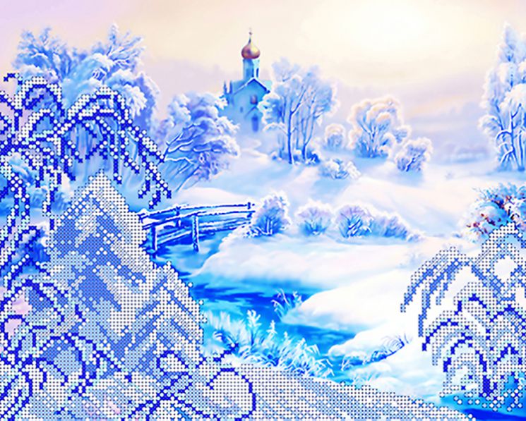 НКБ-035 Набор для вышивания бисером ТМ Наследие "Зима"