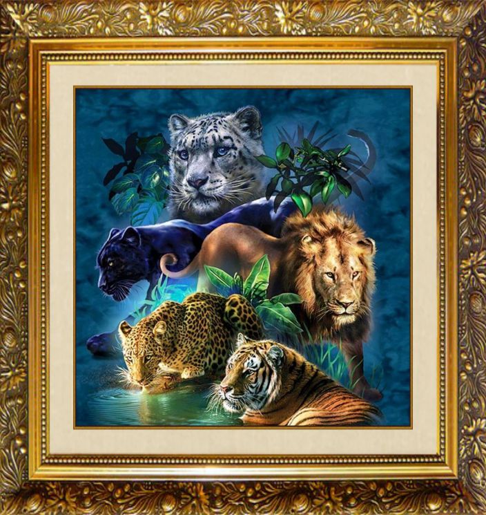 F-212 Алмазная мозаика МИЛАТО "Дикие кошки"