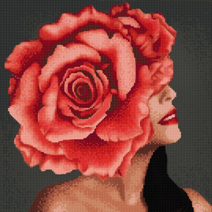 БС40-005 Алмазная вышивка ТМ Наследие "Девушка с цветком 5"