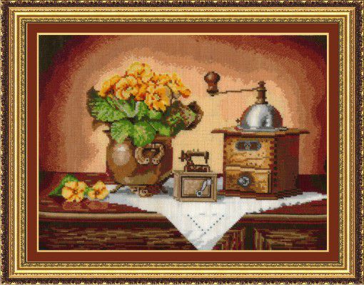 Набор для вышивания крестом СДЕЛАЙ СВОИМИ РУКАМИ "Кофемолка" К-14