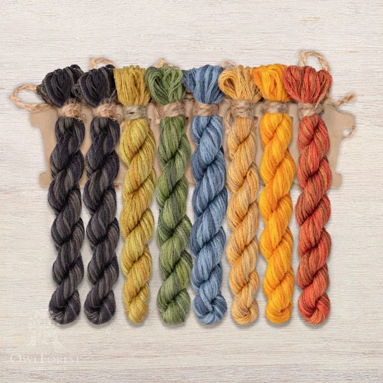 Набор ниток OwlForest для схемы «Чудо-юдо-рыба-кит» (DMC) 28 каунт в 3 нити НМул-ЧЮ35-3283