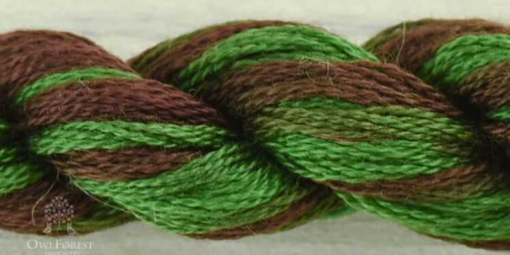 3308 Нитки ручного окрашивания OwlForest на основе DMC, пасма 8 метров Свекольная ботва