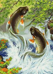 Ag 523 Алмазная мозаика Гранни "Вверх по течению"