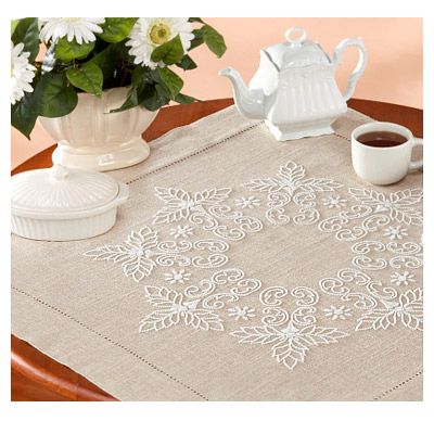 Набор для вышивания крестом Duftin  Дорожка "Белый ажур" 50х110 11509-BP07 