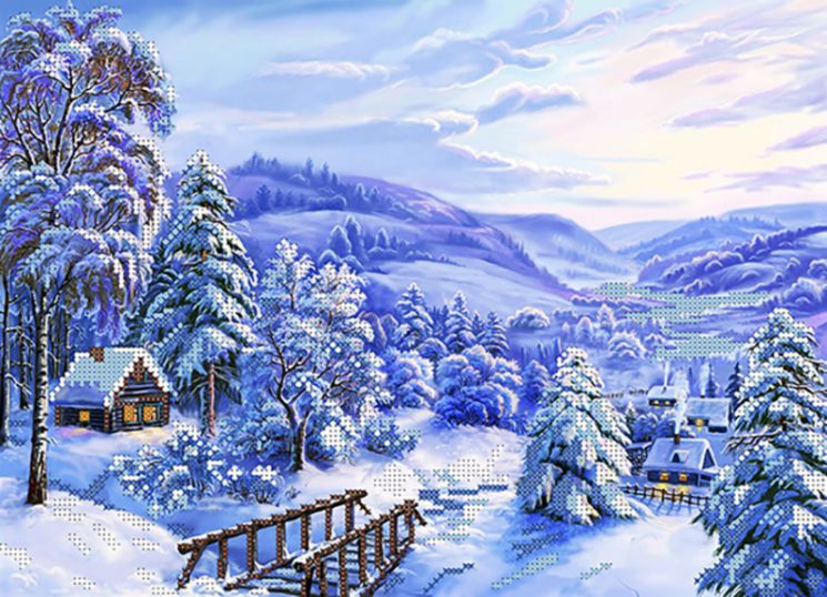 НКБ-087 Набор для вышивания бисером ТМ Наследие "Зимний вечер"