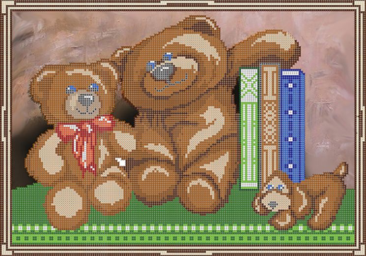 КБ-201 Схема для вышивания бисером ТМ Наследие "Мишки"