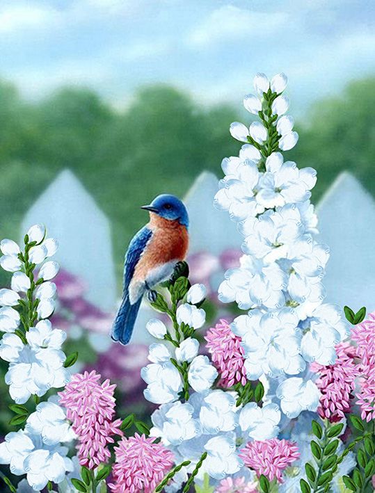 НЛ4-012 Набор для вышивания лентами ТМ Наследие "Птичка"