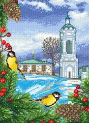 КБ-420 Схема для вышивания бисером ТМ Наследие "Синички"