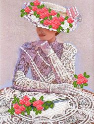 НЛ4-013 Набор для вышивания лентами ТМ Наследие "Дама в шляпе"