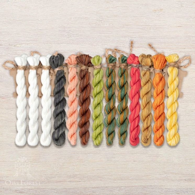 Набор ниток OwlForest для схемы «Матрешки» (ПНК) 28 каунт в 3 нити НМул-М186-2283