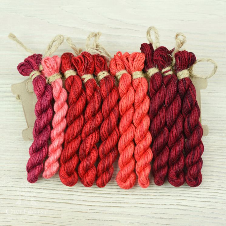 НМул-ГК-2283 Набор ниток OwlForest для схемы «Гранатовый квакер» (ПНК Кирова) 28 каунт в 3 нити