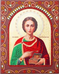 IF013 Алмазные иконы фигурными стразами Color Kit "Святой Великомученик Целитель Пантелеймон "