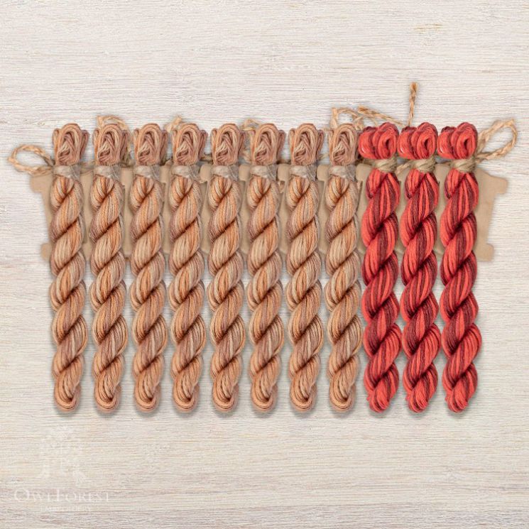 Набор ниток OwlForest для схемы «Винтажная кухня» (ПНК) 28 каунт в 3 нити НМул-ВК184-2283