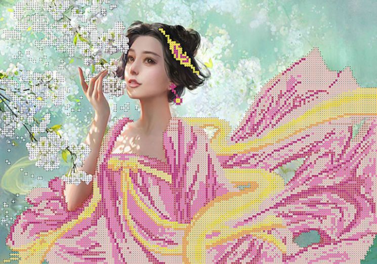 КБ-210 Схема для вышивания бисером ТМ Наследие "Цветущая сакура"