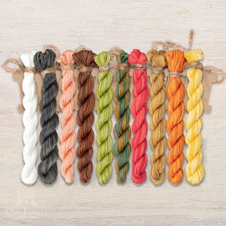 Набор ниток OwlForest для схемы «Матрешки» (ПНК) 40 каунт в 1 нить НМул-М186-2401