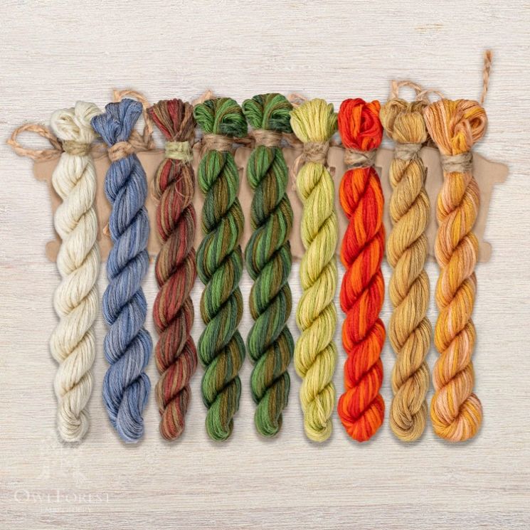 Набор ниток OwlForest для схемы «Маленький лесной народец. Змейки» (ПНК) 28 каунт в 3 нити НМул-МЛНЗ177-2283